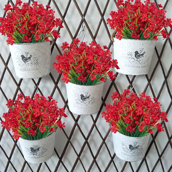 24 Pcs Artificial Flowers for Outdoor, Plastic Fake Flowers Decoration - Image 4