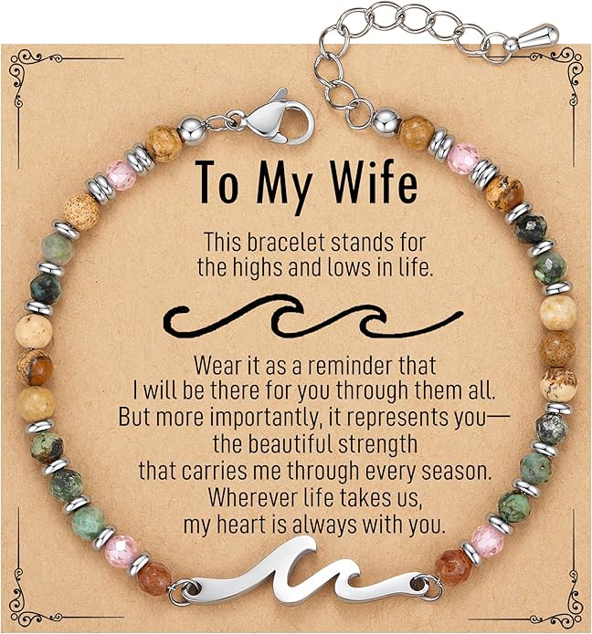 TONY & SANDY Friend Gifts for Women, Unique Valentine's Day Gifts for Her, Sister Gifts from Sister, Wave Bracelet, Christmas Birthday Gifts for Women, Bestie Friendship Bracelets