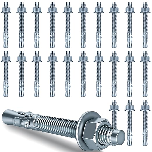 1/2 x 4-1/2 inch Wedge Anchors, Galvanized Concrete Anchors, Concrete Wall by Unknown