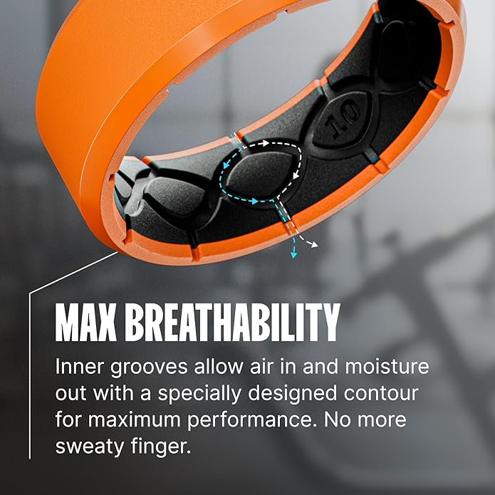 Groove Life Zeus Anti Stretch Silicone Ring Breathable Silicone Rings for Him and Her, Unique Design, Comfort Fit Ring