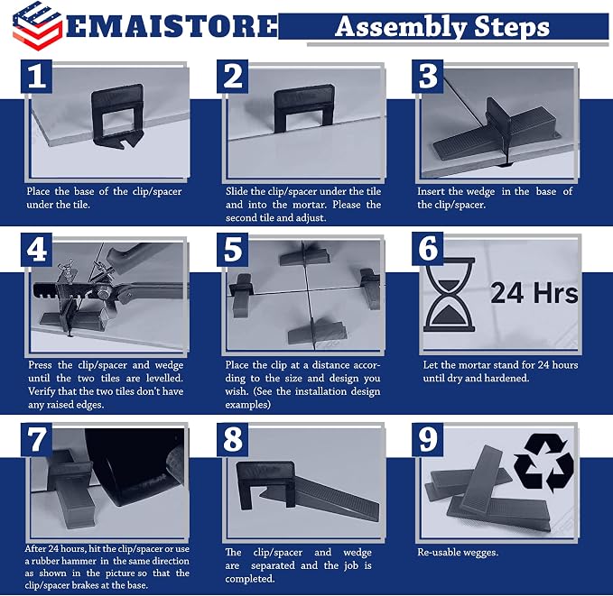 Tile Leveling System 1/8 inch- 2000 Piece Tile Spacers- Tile Spacers Leveling - Image 7