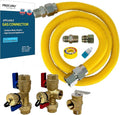 1" OD x 48" x 3/4"MIP x 3/4"FIP Flexible Gas Connector Kit by PROCURU