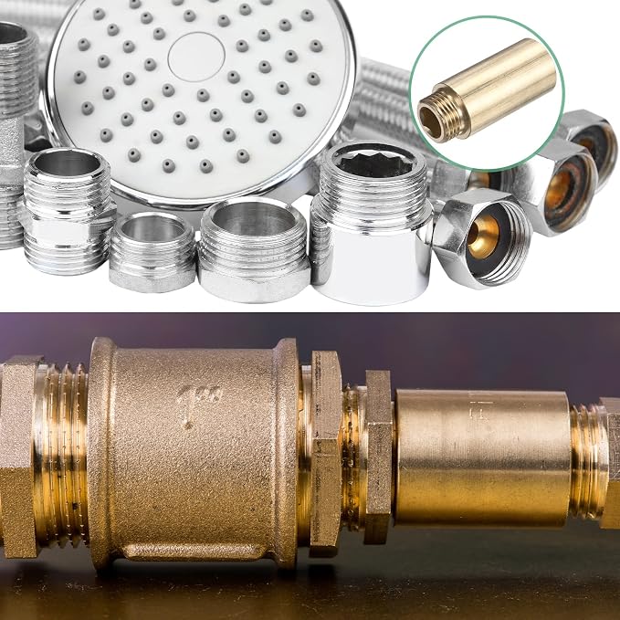 M METERXITY Shower Head Extension Arm, Brass G1/2 Male to Female Extension Pipe - Image 6