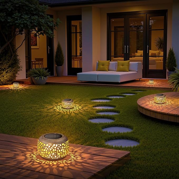 Solar Lanterns Outdoor Waterproof, Hollow Out Solar Table Lamp Patio Decor | 2 - Image 7