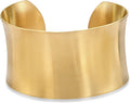 Lavari Jewelers 7 Inches Long Wide Open Cuff Bangle Bracelet for Women I 2.5 Inches in Diameter and 1.5 Inches in Height I Ion Plated Stainless Steel or Satin Finish Bangle for Her I Wide Bracelet