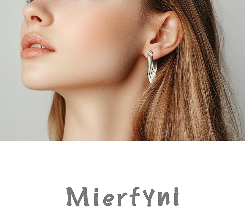 Big Chunky Gold Hoop Earrings for Women Trendy 14K Gold Plated Large Thick Gold Hoops