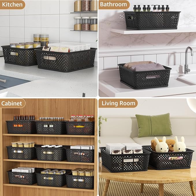 MaxGear 3 Pack Plastic Storage Baskets, Suitable - Image 6