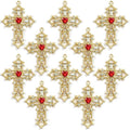 Zirconia Crystal Rhinestone Cross Charms for Jewelry Making Bracelet Necklace Choke Earring Pendant Key Chain Craft Supplies DIY Accessories