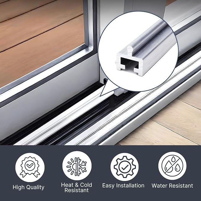 48 Inch Aluminum Sliding Screen Door Track – Heavy-Duty Steel Bottom Track - Image 5