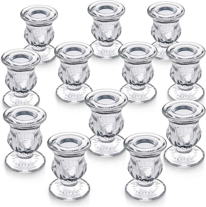 Letine Candlestick Holders Set of 12-2.5" H Taper Candle Holders Bulk by LETINE