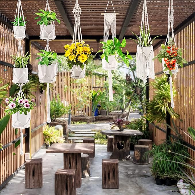 SFENNGPET Macrame Plant Hangers, handmade macromay plant hangers, indoor flower - Image 3