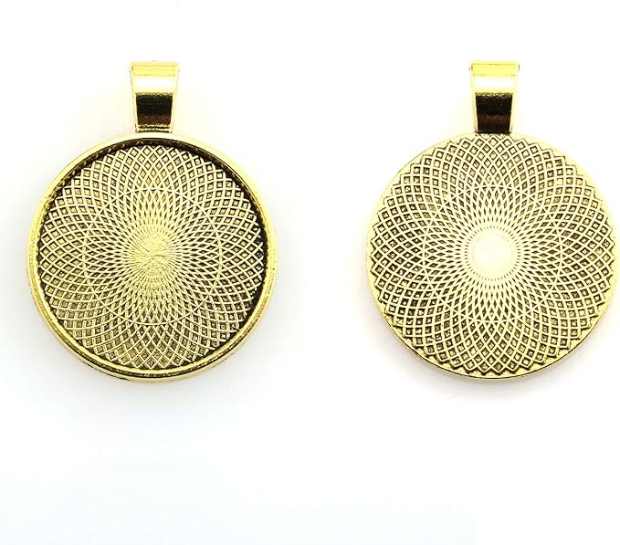25pcs Round Bezel Pendant Trays Setting Cabochon Blank Base for DIY Crafting Photo Jewelry Findings Making Accessories 25mm