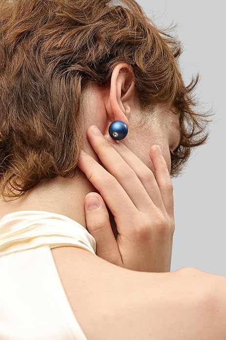 Trendy Stud Earrings Set for Women, 3 Pairs of Ball Earrings, Colorful Replaceable Beads, Gemstone Design, Lightweight Aluminum Alloy, Hypoallergenic Titanium Stainless Steel Stud