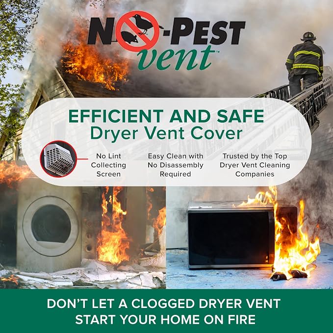 NO-PEST VENT Dual Door Dryer Vent Cover 4 Inch Outdoor, Made in USA, Highest - Image 6