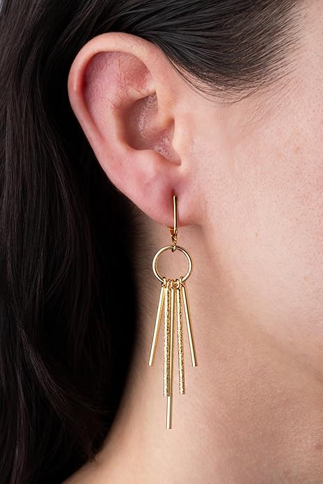 Aloha Earrings Gold Tone Non Pierced Clip On Dangling Earrings