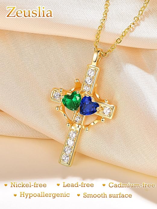 Valentine's Day Gifts for Wife 925 Sterling Silver Double Birthstone Pendant Necklaces I Love You for Always and Forever Necklace Anniversary Birthday Gifts for Wife Girlfriend Mom Her