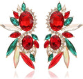 Vintage Rhinestone Statement Earrings Fancy Crystal Cluster Drop Dangle Earrings for Women