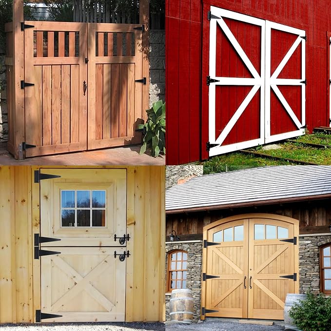 6 Inch T-Strap Gate Hinges, Heavy Duty Shed Barn Door Hinges, Yard Gate - Image 6