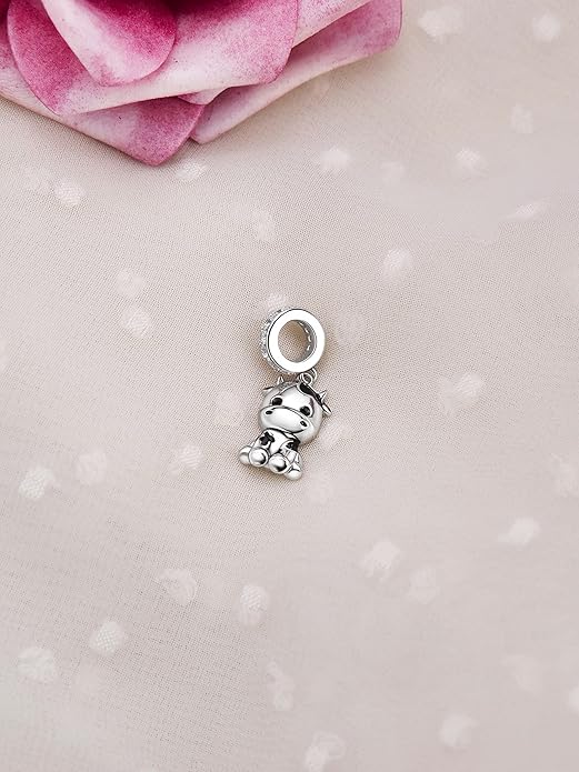 PROESS Sterling Silver/Red Panda/Cow/Highland Cow/Otter/Squirrel/Elephant/Axolotl/Cat/Fox/Bee/Butterfly/Hummingbird/Tiger/Lion/Mokeny/Koala/Dog Charm Animal Charms Bead for Jewelry Making