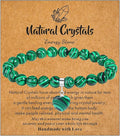 MAIBAOTA Healing Crystal Bracelet for Women, 8 mm Natural Gemstone Beaded Bracelet, Love Heart Bracelet Jewelry Gifts for Birthday Mothers Day Valentine's Day Anniversary