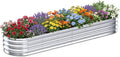 Galvanized Raised Garden Bed Outdoor, Easy Assemble Small Oval Plant Container by Tegarbed