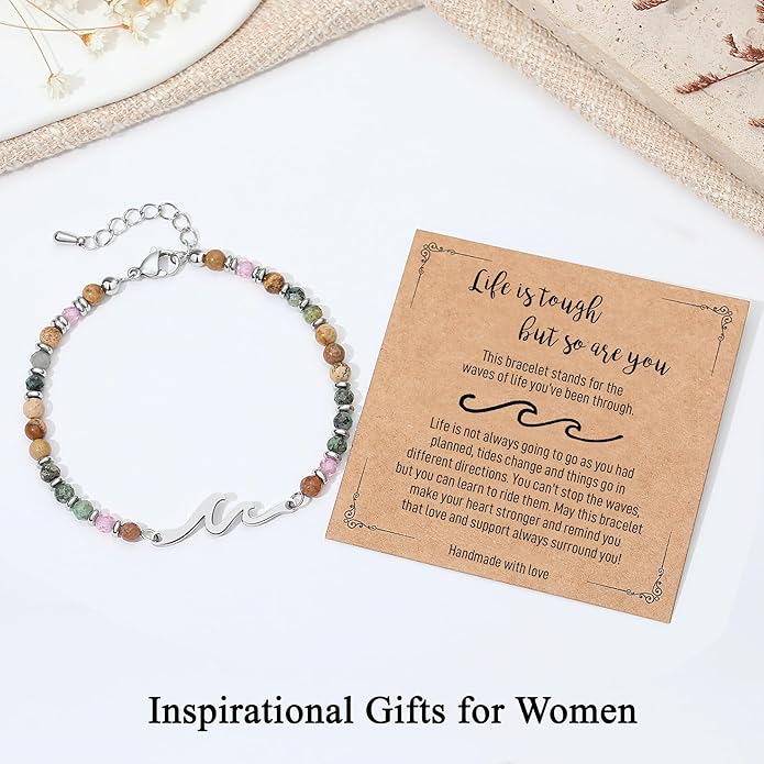 TONY & SANDY Friend Gifts for Women, Unique Valentine's Day Gifts for Her, Sister Gifts from Sister, Wave Bracelet, Christmas Birthday Gifts for Women, Bestie Friendship Bracelets