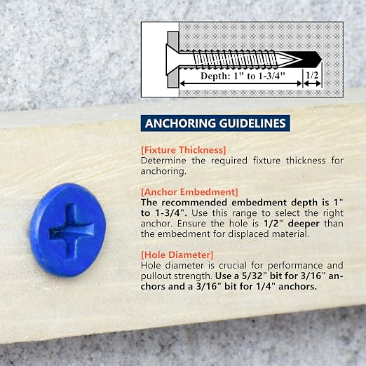 1/4" x 2-1/4" Concrete Screw Anchor, Cement or Stucco - Image 6