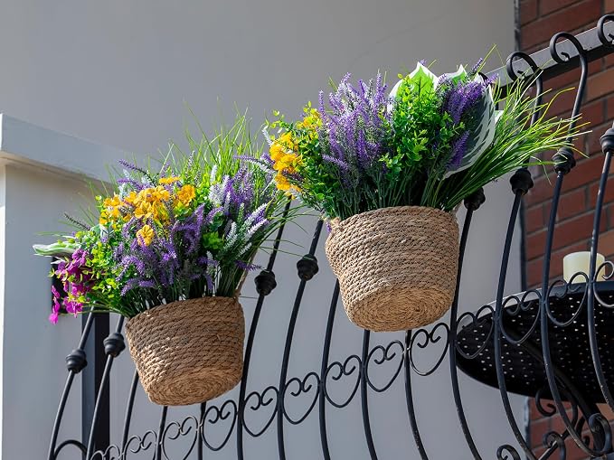 25PCS Artificial Plants Outdoor, Faux Lavender Flower Greenery Stem Outside | - Image 4
