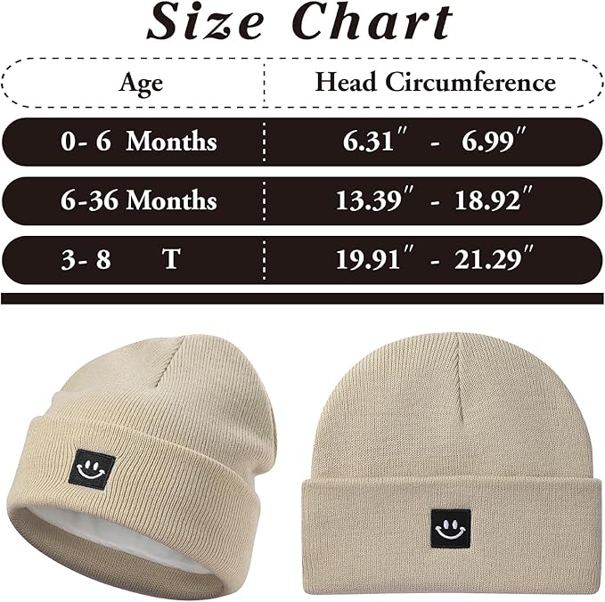 MaxNova 2 Pack Baby Beanie Fleece Lined Knit Toddler Hat for Girls Boys 0-8 Years