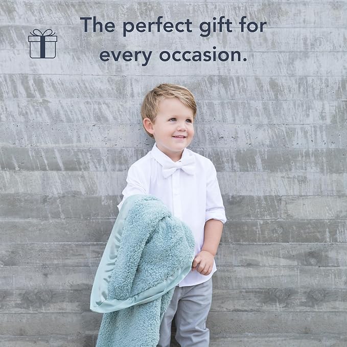Little Giraffe Chenille Baby Blanket – 29x35” Soft Chenille with Satin Trim, Sage | Ultra-Soft, Gentle & Safe, Lightweight & Breathable for Newborns & Toddlers