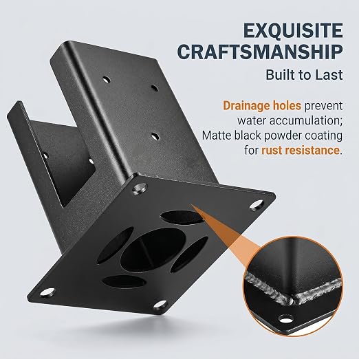 4×4 Post Base 8Pcs, Inner Size 3.58"x3.58" Post Brackets, Heavy Duty - Image 2