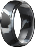 ThunderFit Silicone Rings for Men - 7 Rings / 4 Rings / 1 Ring Step Edge Rubber Wedding Bands 10mm Wide - 2.5mm Thick