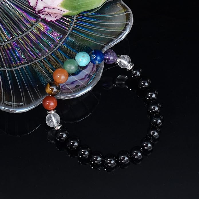 Strong Healing Crystal Bracelet 8MM Genuine Stone Bracelet Lucky Beaded Bracelet Chakra Bracelet 6.5 inch Positive Energy Inspirational Gifts for Women Mom