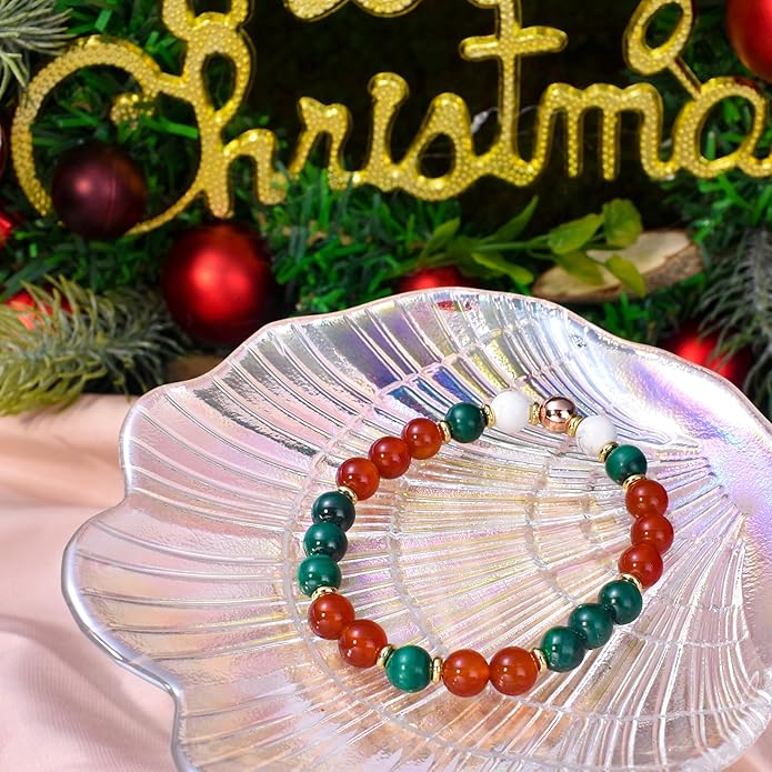 Strong Healing Crystal Bracelet 8MM Genuine Stone Bracelet Lucky Beaded Bracelet Chakra Bracelet 6.5 inch Positive Energy Inspirational Gifts for Women Mom