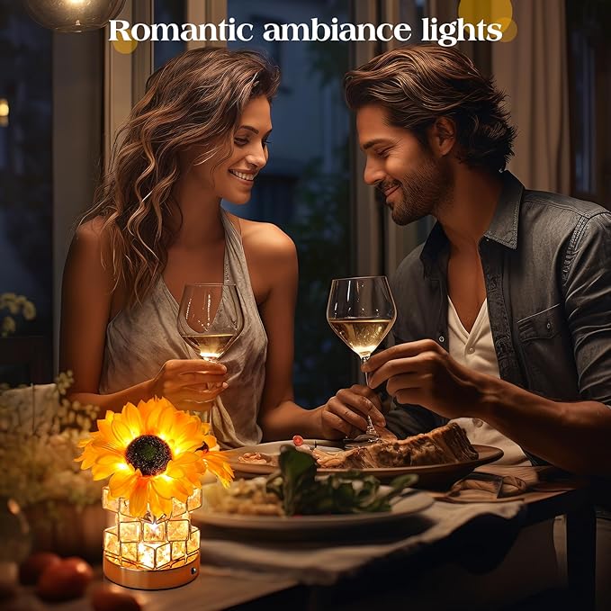 Sunflowers Flower Lamp Cordless Touch Table Lamp Birthday Gifts - Image 5