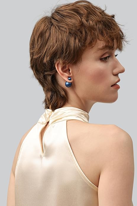 Trendy Stud Earrings Set for Women, 3 Pairs of Ball Earrings, Colorful Replaceable Beads, Gemstone Design, Lightweight Aluminum Alloy, Hypoallergenic Titanium Stainless Steel Stud