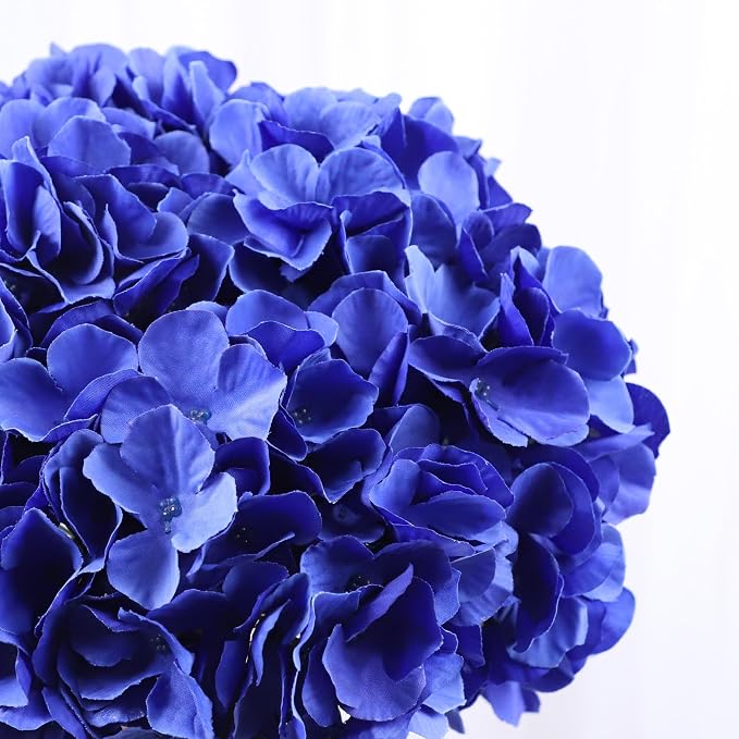 AVIVIHO 65pcs Fake Flowers Royal Blue Hydrangea Artificial Flowers Bulk Silk - Image 5