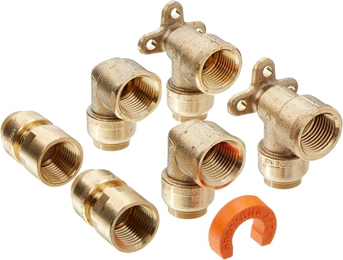 SharkBite Shower and Tub Connection Kit, Push to Connect Brass Plumbing Fittings by SharkBite