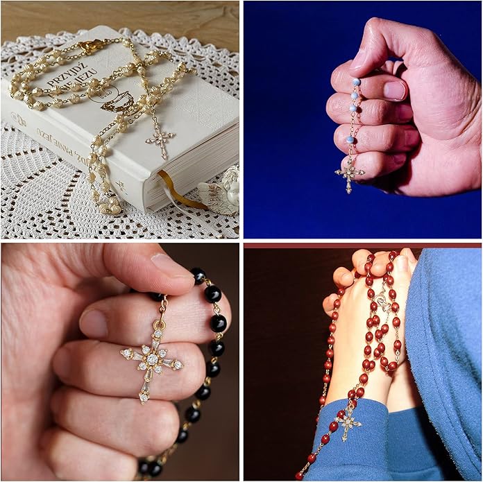 Zirconia Crystal Rhinestone Cross Charms for Jewelry Making Bracelet Necklace Choke Earring Pendant Key Chain Craft Supplies DIY Accessories
