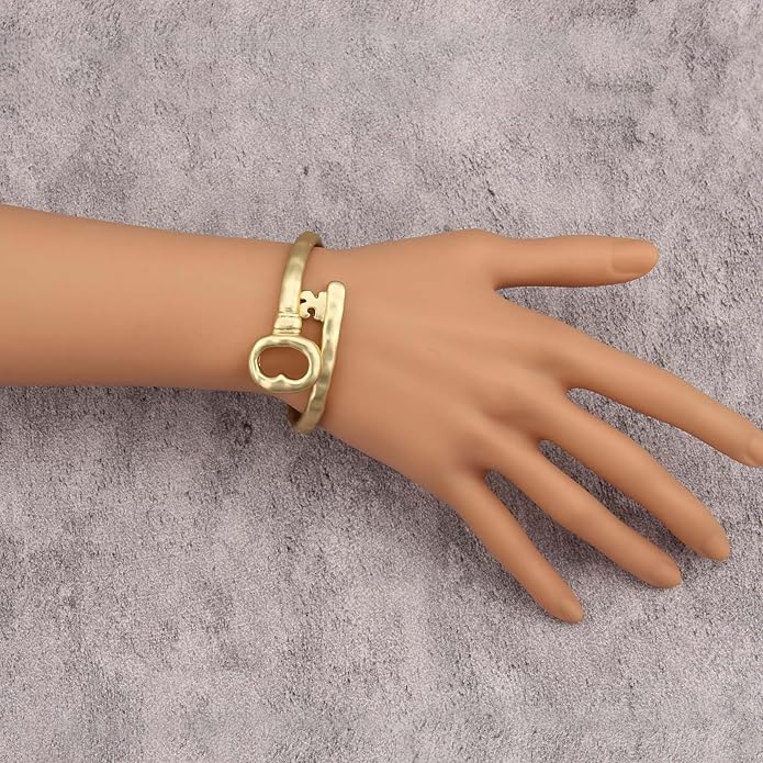 Gold Cuff Bracelet for Women Silver Beaded Bracelets Open Bangle Stackable Stretch Bead Bracelet Boho Jewelry Gifts for Wife Couple