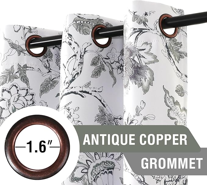 H.VERSAILTEX Blackout Curtains 84 Inch Length 2 Panels Set Floral Print Curtain - Image 3