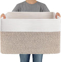 JMvicyroam 65L Large Woven Cotton Rope Blanket Basket, Freestanding by JMvicyroam