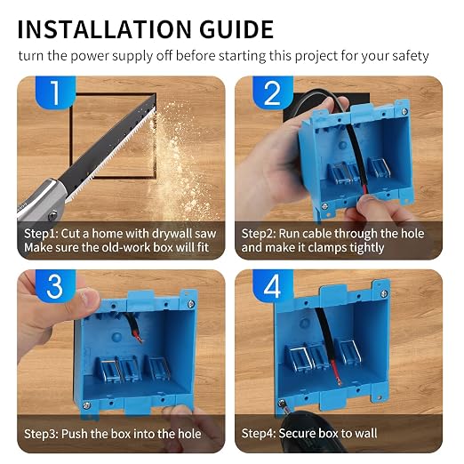 Old Work Electrical Outlet Box 2 Gang 25 Cubic Inches 12 Pack Blue | - Image 6
