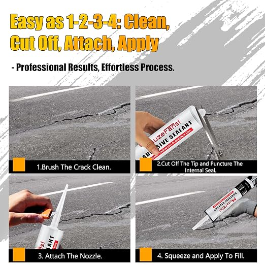 Gray Concrete Crack Filler, Self-Leveling Waterproof Sealant, Fast-Curing - Image 5