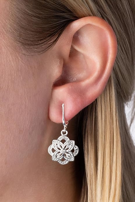 Silver Clip On Earrings For Women, They Look Pierced, Don't Pinch & Won't Fall Off, Hypoallergenic & Lightweight