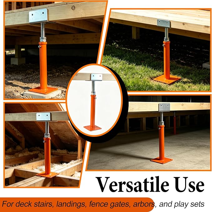 8 Pack U-Shaped Screw Jack, Heavy-Duty Steel Floor Jack Post - Image 4