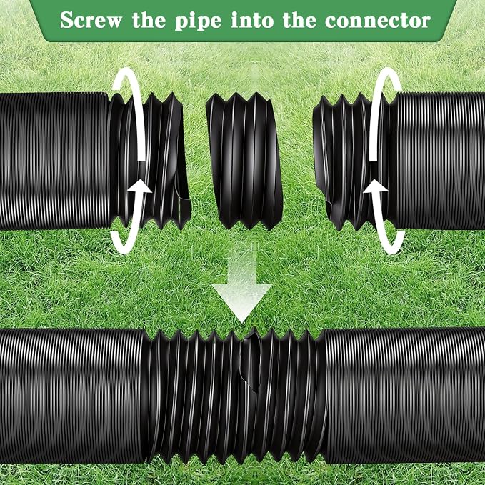 4"×65ft Spliceable Extra Expandable Landscaping Drain Pipe, 4 Flexible - Image 3