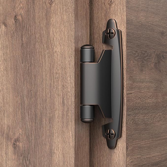 3/8 Inch Inset Cabinet Hinges, 3 Pairs Self Closing Flush Face Mount Hinges - Image 2