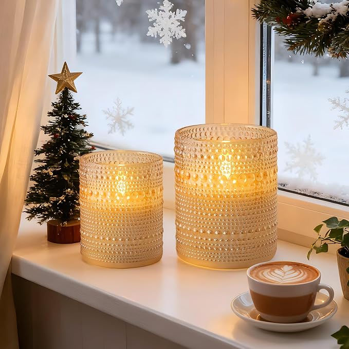 Dotted Glass Flameless Candles - Image 3