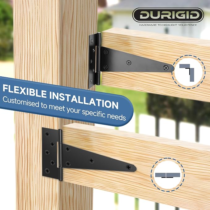 4 Pack 8 Inch T Hinge, Heavy Duty Hinges - Image 6